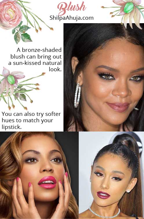 Dark Skin Makeup tips lipstick shades light party looks blush
