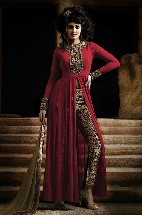 Types-of-salwar-suits-women-front-slit