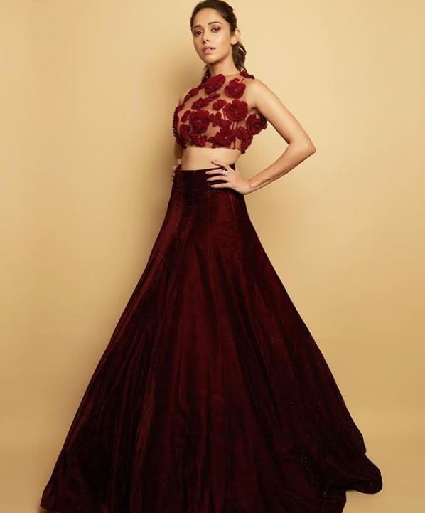 Velvet Fabric Maroon Bridal Lehenga